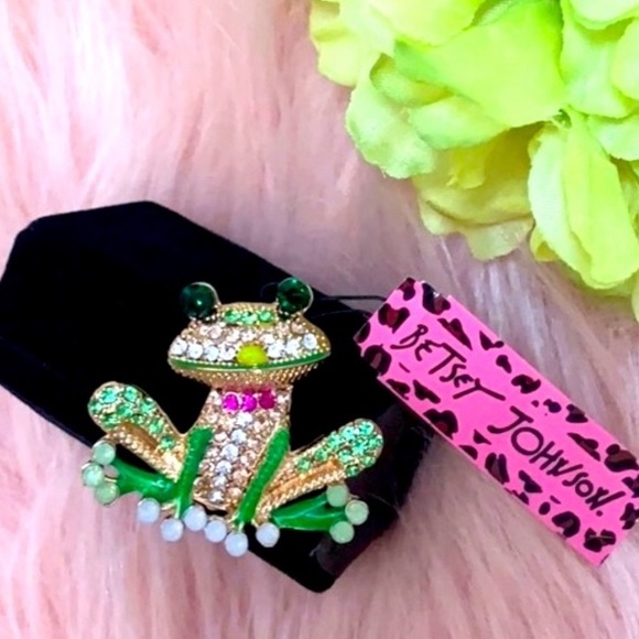 None Jewelry - NEW! Frog Brooch With Colorful Gemstones